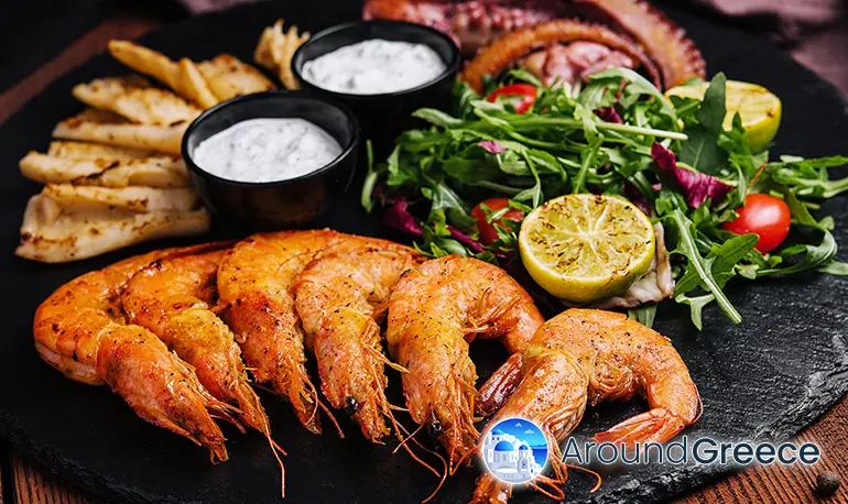 Fresh seafood in Piraeus