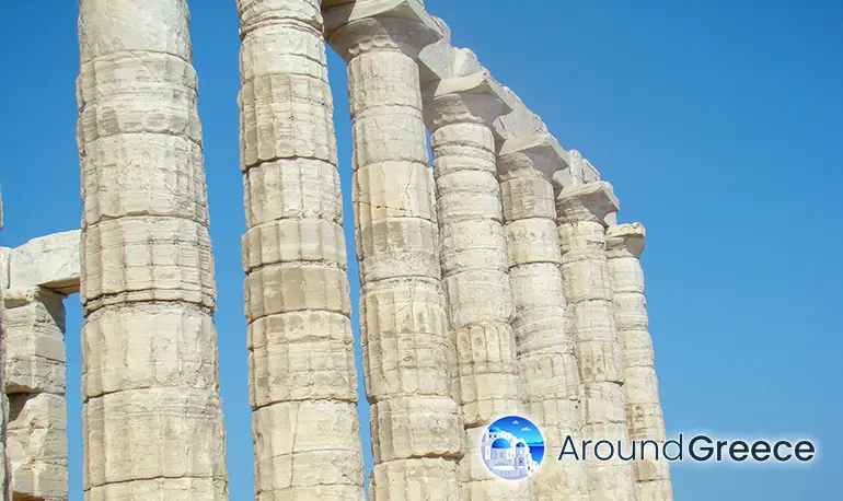 Doric columns of the temple