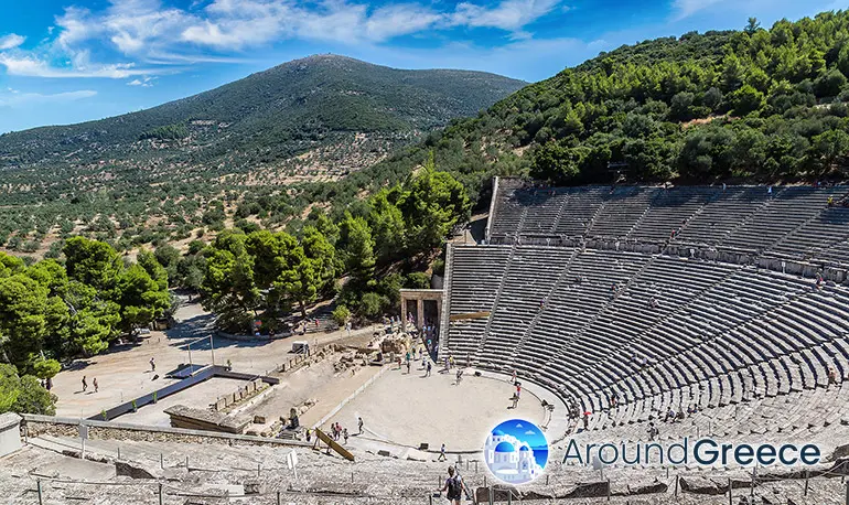 Theatre of Epidaurus in Argolida Greece