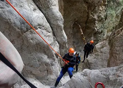 Canyoning at Aspropyrgos Gorge in Athens
