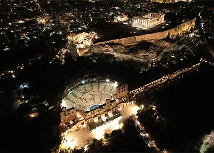 Athens at Night Small-Group Walking Tour with Dinner