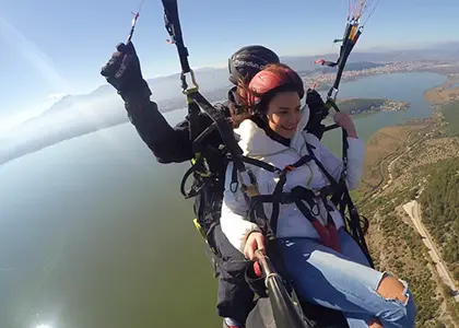 Tandem Paragliding Flight over Ioannina