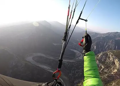 Tandem Paragliding Flight over Mount Olympus