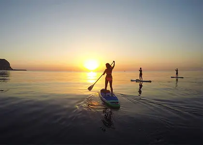 Sunrise SUP at Stegna Beach in Rhodes