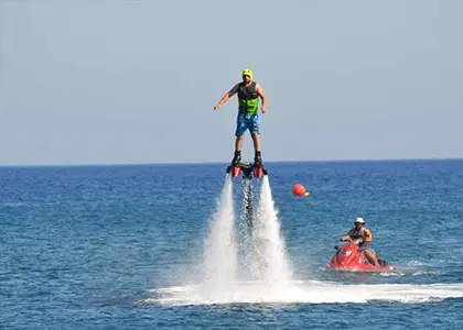 Flyboarding session in Santorini