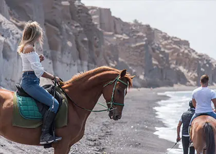 Horse Riding from Vlychada to Eros Beach in Santorini